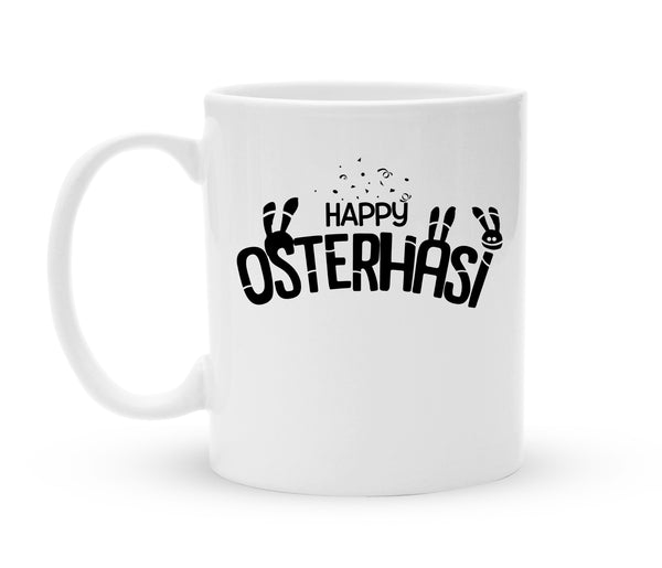 Tasse Happy Osterhasi - Ostertasse - Kaffeebecher zum Schmunzeln - 325 ml - Handmade