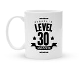 Tasse zum 30. Geburtstag - Level 30 Unlocked - Kaffeebecher zum Schmunzeln - 325 ml - Handmade