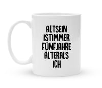 Tasse zum Geburtstag - Regel für Alter - Kaffeebecher zum Schmunzeln - 325 ml - Handmade