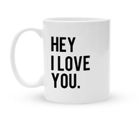 Tasse für Verliebte - Hey i love you - Kaffeebecher zum Schmunzeln - 325 ml - Handmade