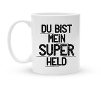 Tasse für Verliebte - Du bist mein Superheld - Kaffeebecher zum Schmunzeln - 325 ml - Handmade