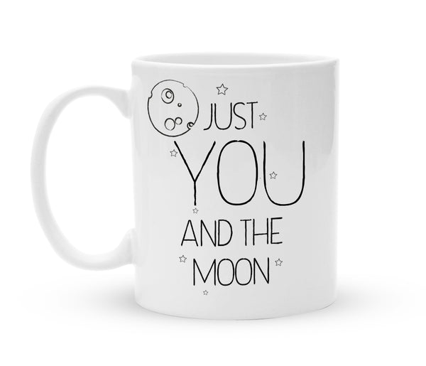 Tasse für Verliebte - Just you and the Moon - Kaffeebecher zum Schmunzeln - 325 ml - Handmade