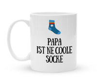 Tasse für Papa - Papa ist ne coole Socke - Kaffeebecher zum Vatertag - 325 ml - Handmade