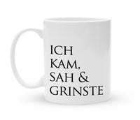 Tasse mit Spruch - Ich kam, sah und grinste - Kaffeebecher zum Schmunzeln - 325 ml - Handmade