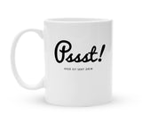 Tasse mit Spruch - Pssst! Hier ist Sekt drin - Kaffeebecher zum Schmunzeln - 325 ml - Handmade