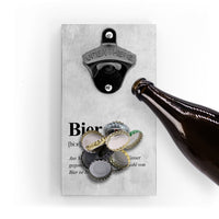 Flaschenöffner für die Wand - Definition Bier - mit Magnet- mit Magnet - Coole und lustige Deko für die Küche