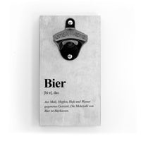 Flaschenöffner für die Wand - Definition Bier - mit Magnet- mit Magnet - Coole und lustige Deko für die Küche