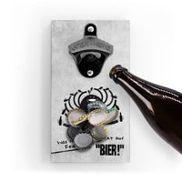 Flaschenöffner für die Wand - Bier Reim - mit Magnet- mit Magnet - Coole und lustige Deko für die Küche