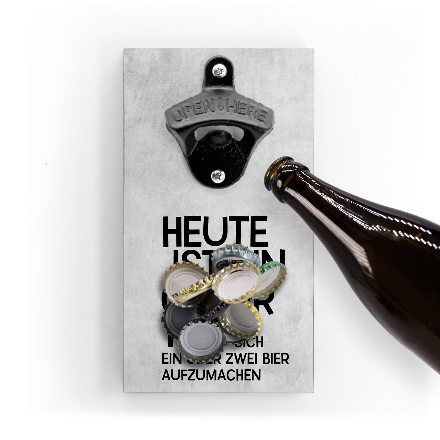 Flaschenöffner für die Wand - Heute ist ein guter Tag - mit Magnet- mit Magnet - Coole und lustige Deko für die Küche