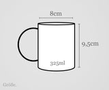 Personalisierbare Tasse mit Namen - Ich bin so froh dass es dich gibt - 325ml - Handmade