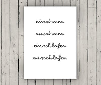 Print - Typo - Spruch - Einschlafen