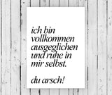 Print - Typo - Spruch - Ausgeglichen