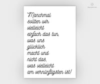 Print - Typo - Spruch - Glücklich