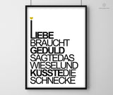 Print - Typo - Spruch - Liebe braucht Geduld