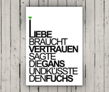 Print - Typo - Spruch - Liebe braucht Vertrauen