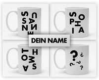 Personalisierbare Tasse mit Namen - Buchstaben Chaos - 325ml - Handmade