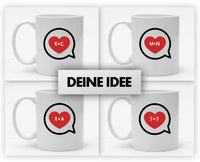 Personalisierbare Tasse mit Initialien Anfangsbuchstaben - Herz - 325ml - Handmade