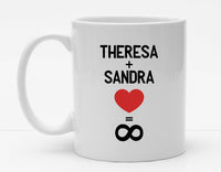 Personalisierbare Tasse mit Namen - Unendliche Liebe - 325ml - Handmade