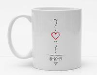 Personalisierbare Tasse mit Namen - Hochzeitsdaten - 325ml - Handmade