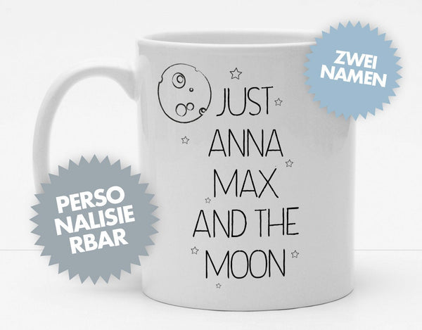 Personalisierbare Tasse mit Namen - Just the Moon - 325ml - Handmade