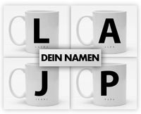 Personalisierbare Tasse mit Buchstaben und Namen - 325ml - Handmade