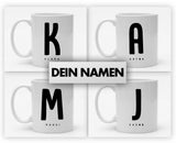 Personalisierbare Tasse mit Buchstaben und Namen - 325ml - Handmade