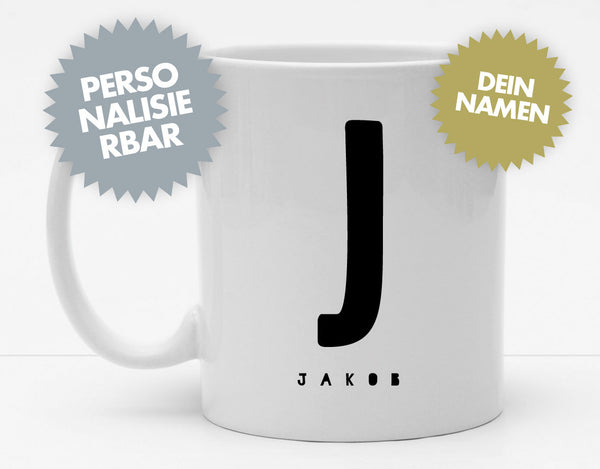 Personalisierbare Tasse mit Buchstaben und Namen - 325ml - Handmade