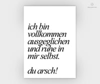 Print - Typo - Spruch - Ausgeglichen