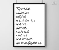 Print - Typo - Spruch - Glücklich