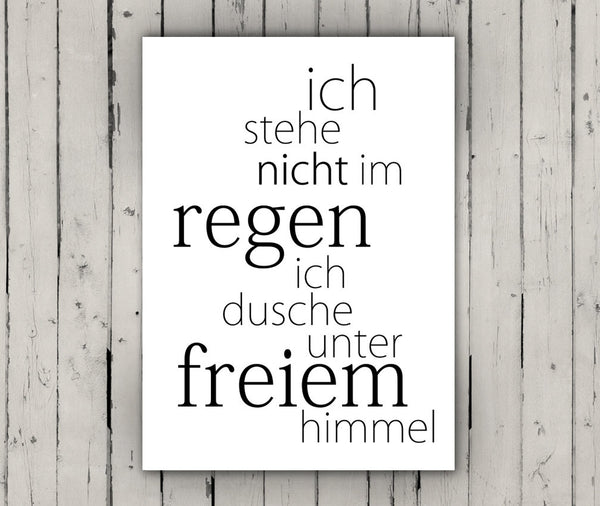 Print - Typo - Spruch - Duschen
