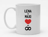 Personalisierbare Tasse mit Namen - Unendliche Liebe - 325ml - Handmade