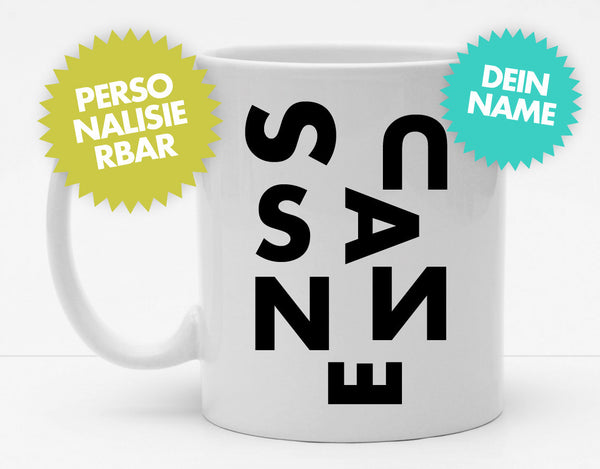 Personalisierbare Tasse mit Namen - Buchstaben Chaos - 325ml - Handmade