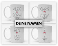 Personalisierbare Tasse mit Namen - Hochzeitsdaten - 325ml - Handmade