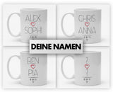 Personalisierbare Tasse mit Namen - Hochzeitsdaten - 325ml - Handmade
