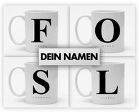 Personalisierbare Tasse mit Buchstaben und Namen - 325ml - Handmade