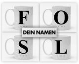 Personalisierbare Tasse mit Buchstaben und Namen - 325ml - Handmade