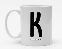 Personalisierbare Tasse mit Buchstaben und Namen - 325ml - Handmade