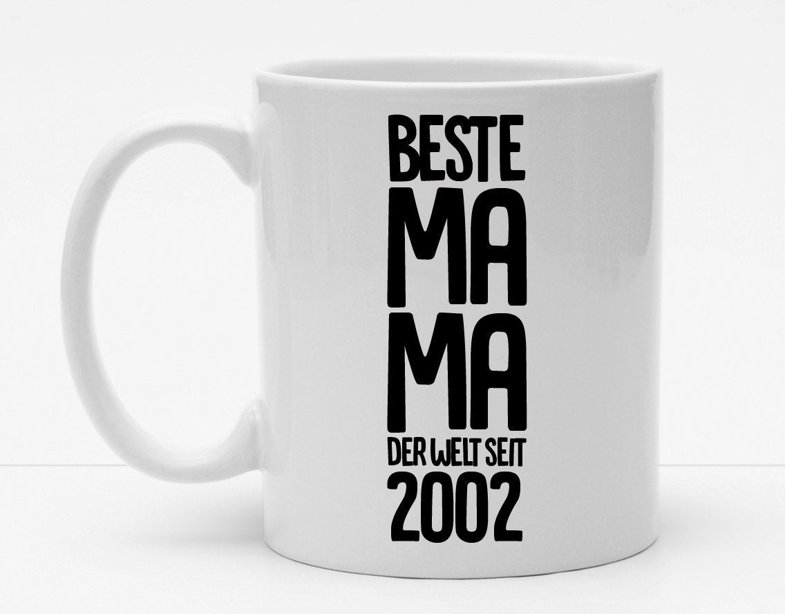 Personalisierbare Tasse mit Jahreszahl - Beste Mama der Welt seit ? - 325ml - Handmade