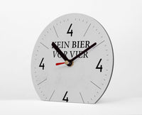 Tischuhr - Typo - Kein Bier Vor Vier - Lustige Uhr zum Schmunzeln - Feierabend