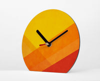 Tischuhr - Color - Orange Layers - Orange Rot Gelbe Uhr - Moderne Farbkombination - Coole Deko für Zuhause