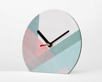 Tischuhr - Color - Reflection - Altrosa Türkise Uhr - Moderne Farbkombination - Coole Deko für Zuhause