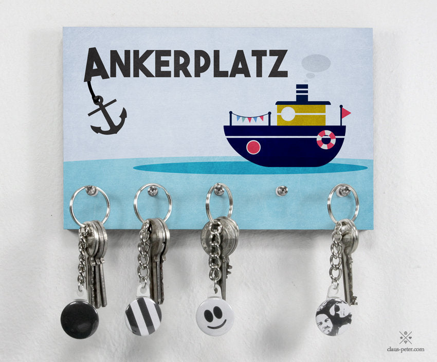 Schlüsselbrett - Typo - Ankerplatz