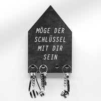 Schlüsselbrett - Möge der Schlüssel mit dir sein - Hausform - 4 Haken - Schlüssel nicht mehr vergessen - Nerd Reminder - Handmade