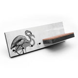 Schlüsselbrett mit Ablage -Flamingo - 4 Haken - Holz und Kork