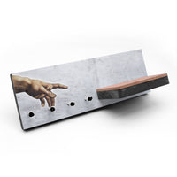 Schlüsselbrett mit Ablage – Hand - 4 Haken - Holz und Kork