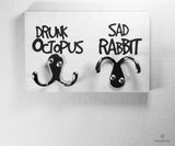 Schlüsselbrett - Typo - Drunk Octopus & Sad Rabbit