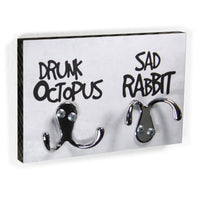 Schlüsselbrett - Typo - Drunk Octopus & Sad Rabbit