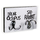 Schlüsselbrett - Typo - Drunk Octopus & Sad Rabbit