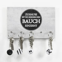 Schlüsselbrett - Typo - Zuhause ist wo keiner den Bauch einzieht