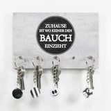Schlüsselbrett - Typo - Zuhause ist wo keiner den Bauch einzieht